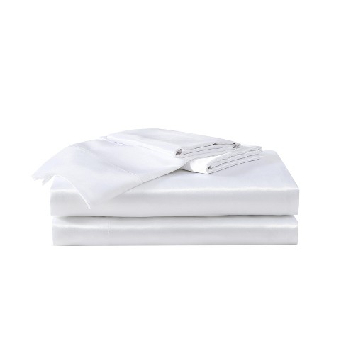 Betsey Johnson Bj Solid Satin White Sheet Set - image 1 of 4