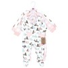 Touched by Nature Baby Girls Organic Cotton Sleep and Play, Pink Camping Animals - 2 of 4
