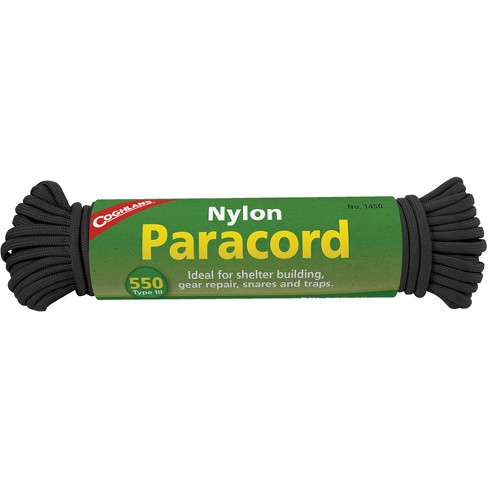 Coghlan's Nylon Paracord, 50' Commercial 550 Cord, Survival Emergency -  Black