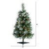 Nearly Natural 3-ft Frosted Tip British Columbia Mountain Pine Artificial Christmas Tree with 50 Clear Lights, Pine Cones and 112 Bendable Branches - 2 of 4