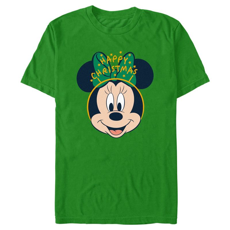 Men's Minnie Mouse Happy Christmas Headband T-Shirt, 1 of 6