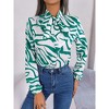 Coolmee Women's Bow Tie Knot Mock Neck Long Sleeve Elegant Workwear Blouse Shirt Top - 3 of 4