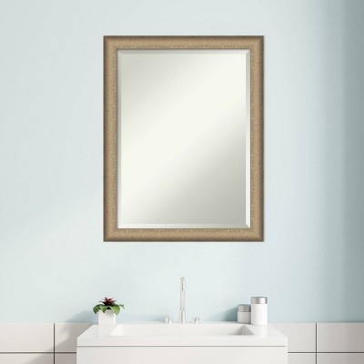 Elegant Brushed Bronze Rectangular Vanity Wall Mirror 21" x 27"