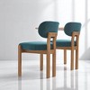 Set of 2 Wooden Dining Chairs, Upholstered Fabric Kitchen Chairs with Rubberwood Legs, Small Space Dinner Chairs for Dining Room or Breakfast Nook - 3 of 4