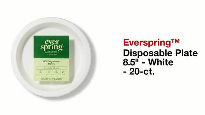 Disposable Plate 8.5&#34; - White - 20ct - Everspring&#8482;, 2 of 5, play video