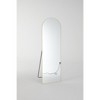 DOMETOUR Floor Standing Mirror Arched 59'' Full Length Wall Mirror with Stand Aluminum Alloy Thin Frame for Bedroom and Living Room - 3 of 4