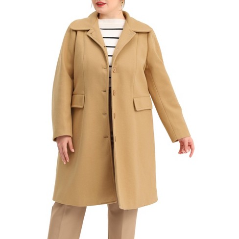 Agnes Orinda Women's Plus Size Fashion Notched Lapel Double Breasted Pea  Coat : Target