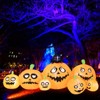 Tangkula 8Ft Long Halloween Inflatable Pumpkin Outdoor Blow Up Deco w/ 7 Pumpkins & 1 Black Cat Built-in Blower 4 Stakes LED Lighted Inflatable Prop - 2 of 4