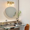 POWLIG 13.7-in 2-Light Gold Bathroom Vanity Light with Clear Glass Shades, Bulbs not Included - 4 of 4