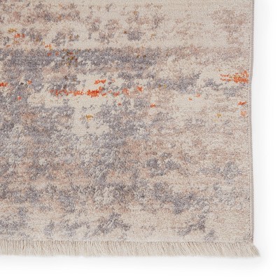 Ivory and Multicolor Abstract Stain-Resistant Area Rug