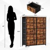 DOMETOUR Drawer Dresser for Bedroom, Fabric Storage Tower Tall Chest Organizer, Storage Cabinet Unit Bins Living Room Entryway Closet-Brown - 3 of 4