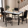 Hooseng Dining Table Set for 4,Faux Marble Small Dining Room Table Set for 4, Modern 5 Piece Dining Table Set for Kitchen and Dining, - 3 of 4