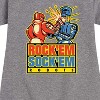 - Rock 'Em Sock 'Em Robots - Red Rocker, Blue Bomber Graphic Short Sleeve Fleece Dress - 2 of 4