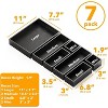 7-Piece Bamboo Drawer Organizer Set – Multi-Use Divider Bins for Kitchen, Bathroom, Office, and Makeup Storage, Black - 2 of 4