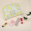 Unique Bargains Women's Canvas Makeup Bag Blue Yellow - 4 of 4