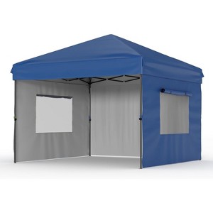 10'X10' Pop Up Canopy Tent with 3 Sidewalls, Beach Tent with One Push Setup, Outdoor Sun Shade for Parties, Camping, UPF 50+ All Weather Waterproof - 1 of 4
