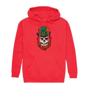 Men's - Instant Message - Leprechaun Skull Graphic Fleece Pullover Hoodie - 1 of 4