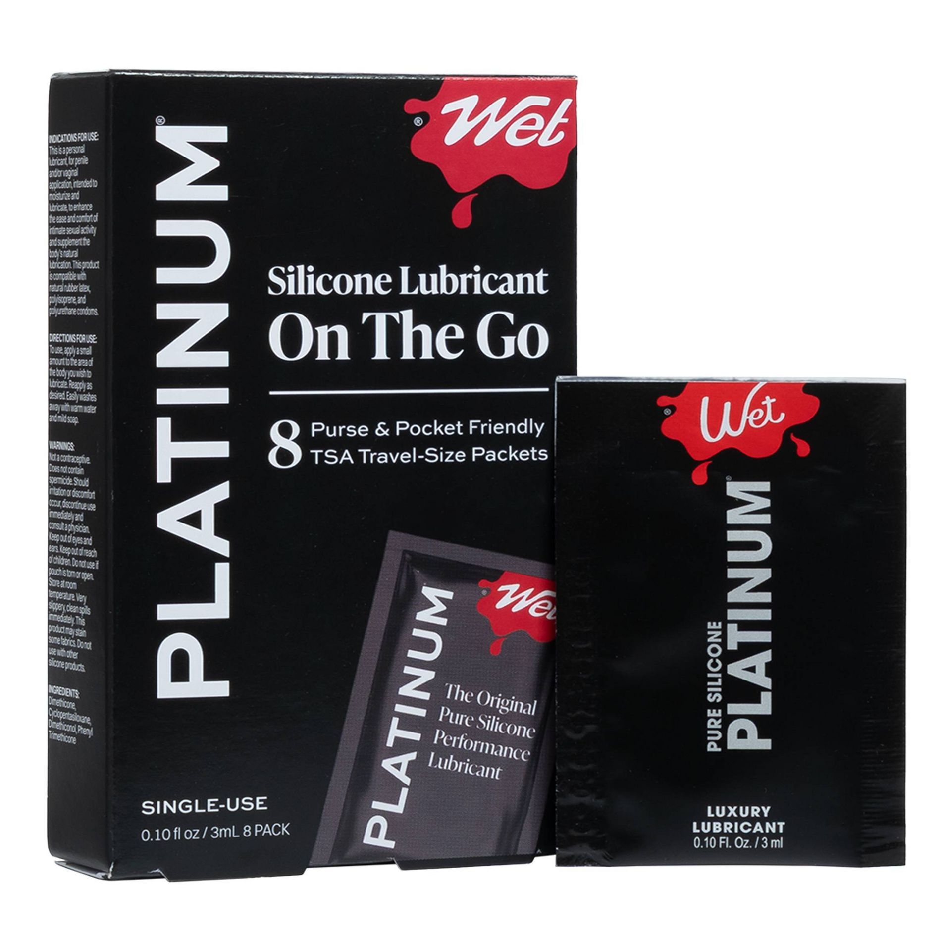 Wet Platinum To-Go Personal Lubricant - 8pk/24ml