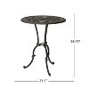 Osparple Outdoor Patio Furniture Bistro Set Aluminum Hollow Design Bar Conversation Chairs and Round Table for Garden, Backyard, Terrace - 4 of 4