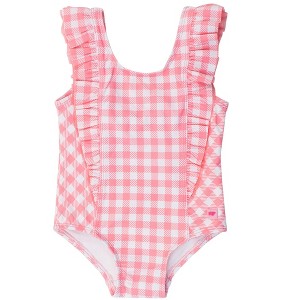 RuffleButts Girls UPF50+ Waterfall One Piece - 1 of 4