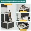 Wooden Cat House for Indoor & Outdoor Use, 3 Tier Cat Enclosure Resting Box with 4 Platforms, Cat Shelter Kitty House For 1-3 Cats Hiding Resting - 3 of 4