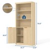 Book Shelf and Bookcase,31.5" Wide Bookshelf with Drawer and Doors,Farmhouse Book Case with Storage,Wood Storage Cabinet with 5 Tier Display Shelves - 2 of 4
