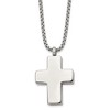 Chisel Stainless Steel Brushed and Polished Reversible Cross Ash Holder on a 24" Box Chain Necklace - 2 of 3