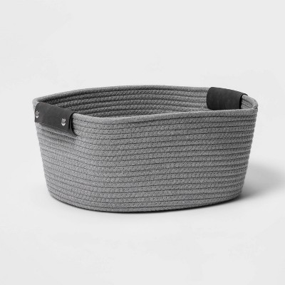 Photo 1 of 13 Half Coiled Rope Basket Gray - Threshold