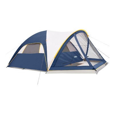 Anybear 6 Person Camping Tent with Screen Room Dark Blue Family Dome