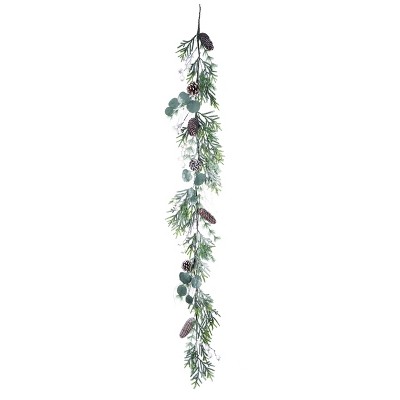 Transpac Artificial 60 in. White Christmas Sparkling Garland