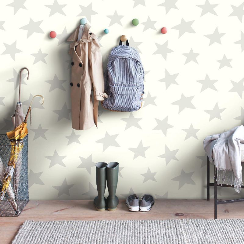 RoomMates Star Peel &#38; Stick Wallpaper Gray, 4 of 10