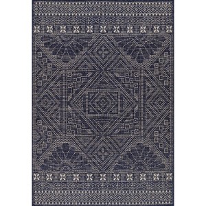 Momeni Riviera Logan Machine Loomed Rug Navy Blue - 1 of 4
