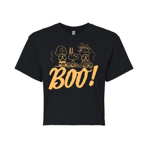 Women's - Peanuts - Boo Cropped Graphic T-Shirt - 1 of 4