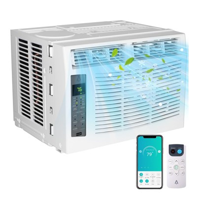 Window Air Conditioner 6000Btu - Cools Areas Up to 250 Sq. Ft., Featuring Dehumidifier, Fan, ECO Mode, Auto-Restart & 3 Speeds