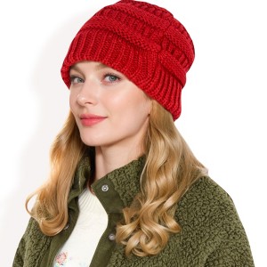 Anna-Kaci Women's Satin-Lined Knit Beanie for Hair Protection and Moisture Retention in a Cozy Slouch Design - 1 of 4