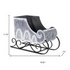 HomeRoots 12" Gray Galvanized Metal Christmas Sleigh Tabletop Sculpture - 3 of 4