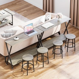 Long Narrow Console Table for Living Room, 2-Tier Farmhouse Sofa Table Behind Couch, Industrial Entryway Table with Storage Shelf - 1 of 4