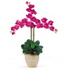 Nearly Natural Triple Phalaenopsis Silk Orchid Flower Arrangement, Yellow - 2 of 4