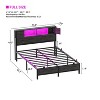 Besiost Bed Frame with Storage Headboard, Bedframe with Charging Station and LED Light - 3 of 4