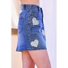 Women's Abbey Sequined Hearts Denim Mini Skirt - Mainstrip - 4 of 4