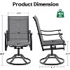 Lirago,2-Piece Outdoor Swivel Dining Chair Set - Textilene Fabric Armchair with Metal Frame, Weather-Resistant & Ergonomic for Patio/Yard - 3 of 4