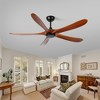 Duclsaty 60 Inch wood Ceiling Fan no light with Remote Control,5 wood blades, Noiseless Reversible DC Motor with Timer - 4 of 4