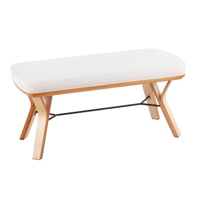 42" Folia Bench Polyester/Wood Natural/Cream - LumiSource