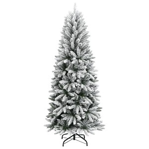 vidaXL Christmas Tree White and Green PVC, PE, Steel Medium - 1 of 4