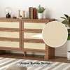 6 Drawers Dresser for Bedroom, Mid Century Modern Dresser Wooden Burlap Dressers, Storage Cabinet - 4 of 4