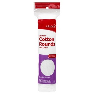 Leader Soft & Absorbent Cosmetic Cotton Rounds 80 ct - 1 of 4