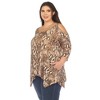 Plus Size Snake Print Cold Shoulder Tunic - 2 of 4