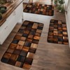 Chery Life Retro Wood Grain Kitchen Mat Set - Soft, Non-Slip - 3 of 4