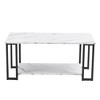 Dexmalle Marble MDF Rectangle Tabletop Iron Coffee Table - 4 of 4