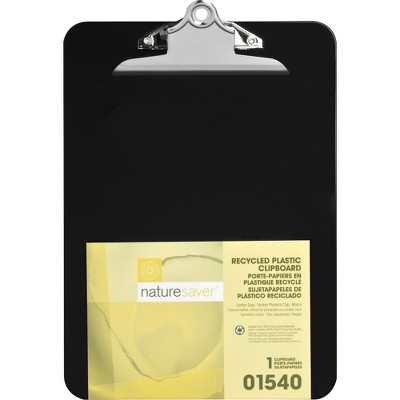 Nature Saver Plastic Clipboard Recycled 1" Cap 9"x12" Black 01540